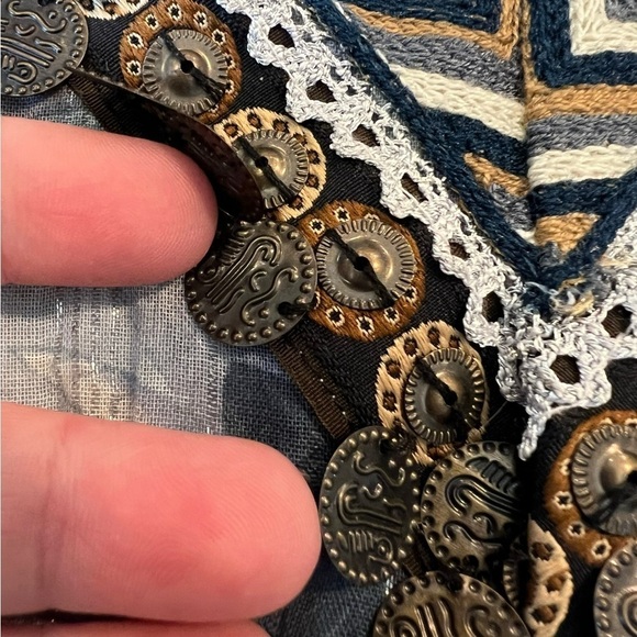 Gipsy Queen Paris Boho Embroidered Tassel Kaftan Tunic Dress 100% Cotton Boho - Picture 14 of 16